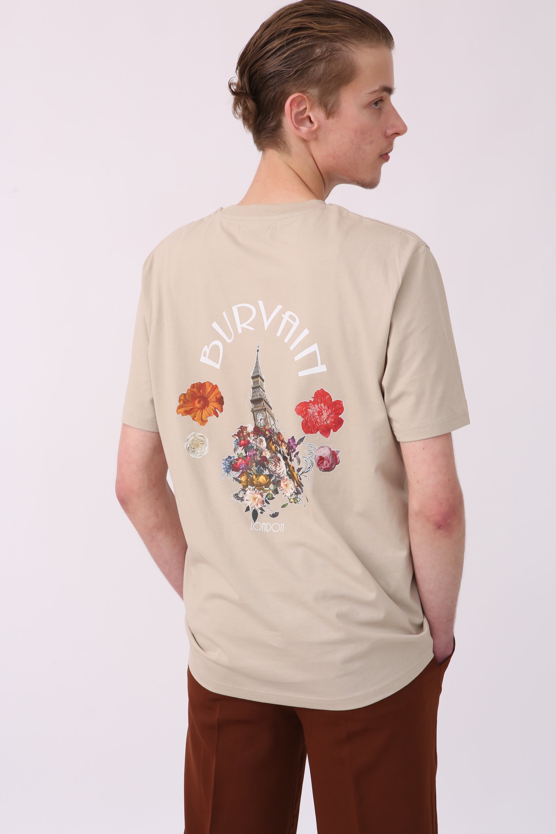 LONDON BLOOM T-SHIRT DESSERT BROWN - Burvain