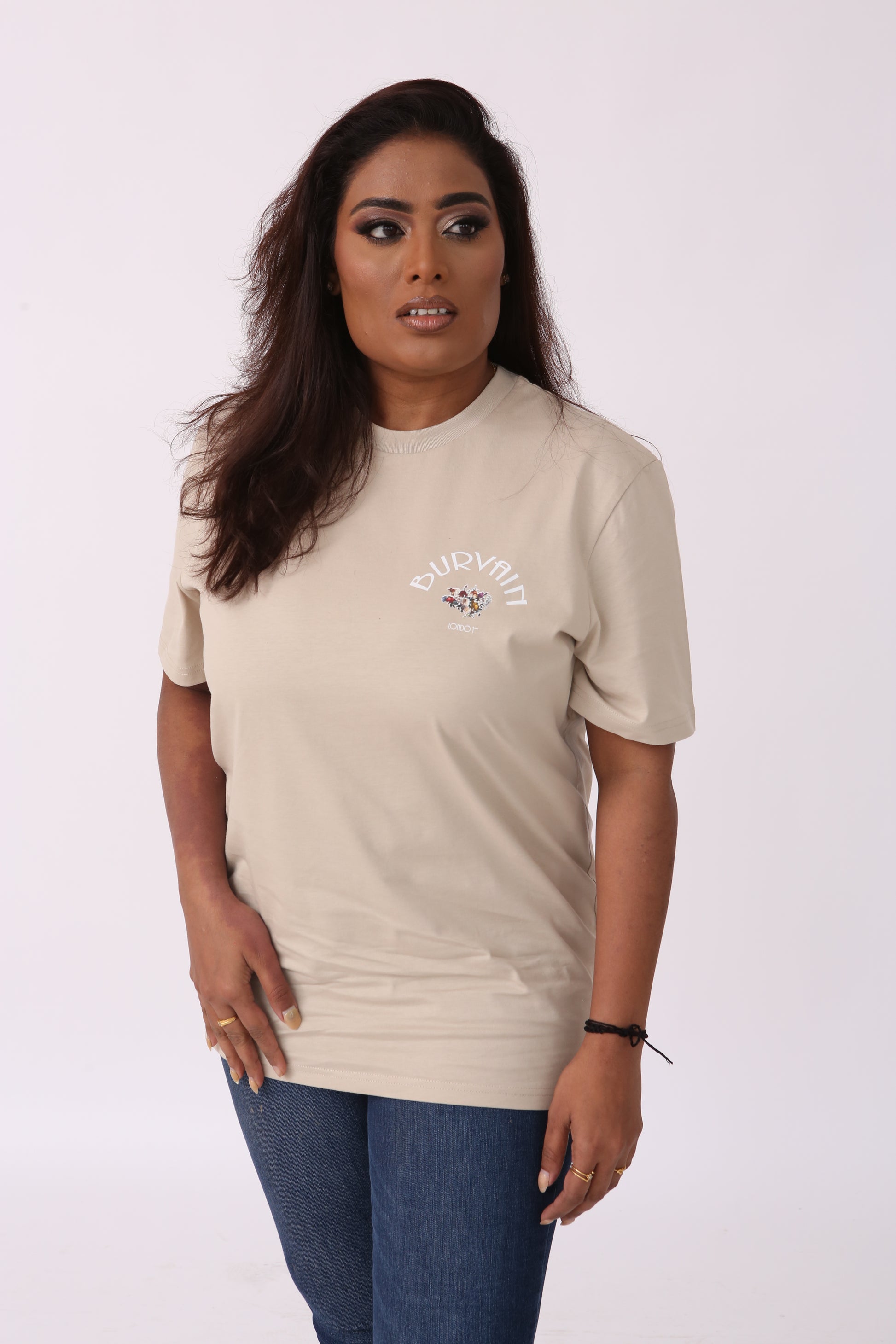 LONDON BLOOM T-SHIRT DESSERT BROWN - Burvain