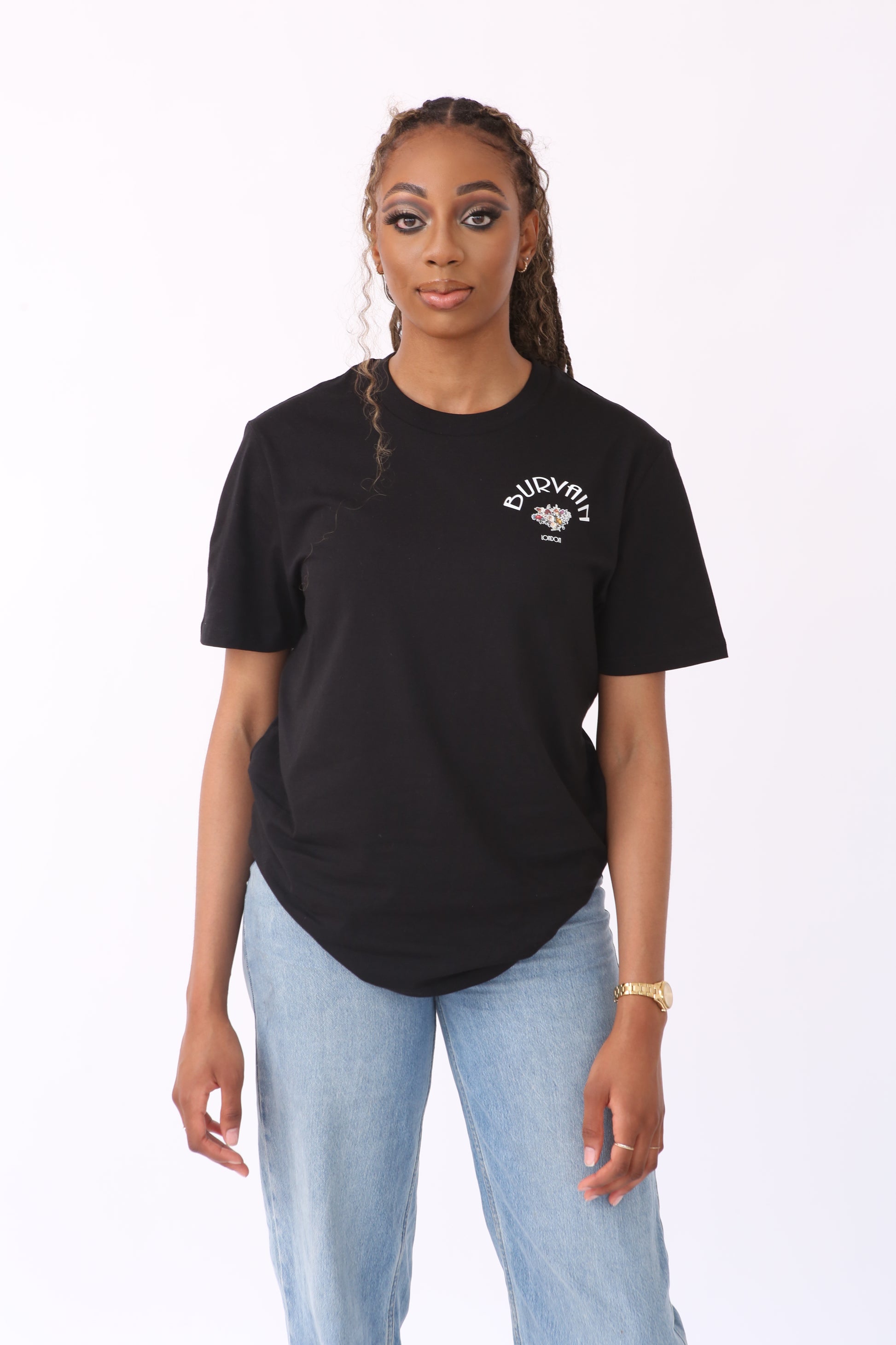 LONDON BLOOMS T-SHIRT BLACK - Burvain